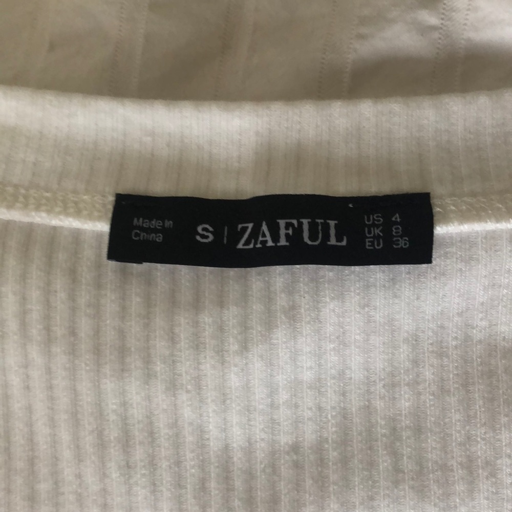 White Ribbed Wrap Top - Picture 2 of 2